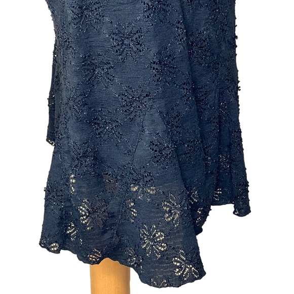 Free People Black Stretchy Lace Like Dress With Flower Design Fits Small… - Picture 11 of 15